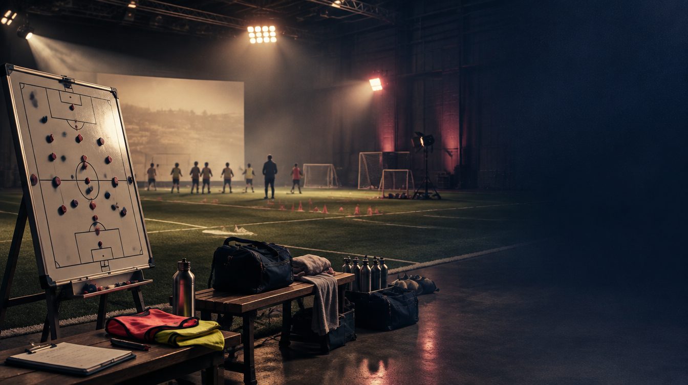 Trainingsset met tactiekbord en voetbalmateriaal